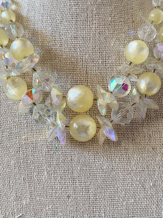 Vintage Crystal and Faux Pearl Necklace. Costume … - image 4