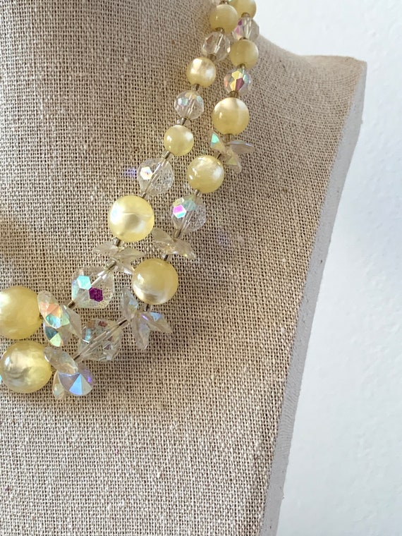 Vintage Crystal and Faux Pearl Necklace. Costume … - image 3