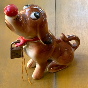 Vintage Ceramic Dog Bank Japan