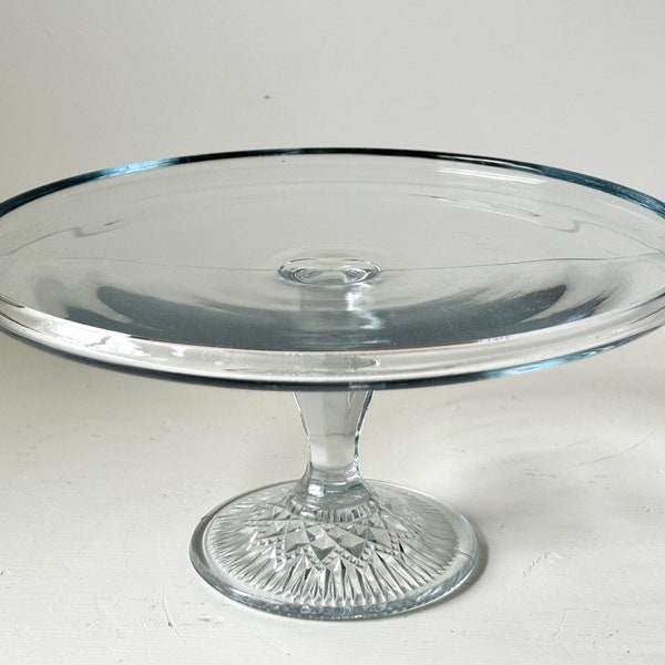 Clear Glass 9 Inch Cake Pedestal Stand
