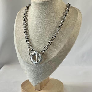 Authentic Tiffany & Co Atlas 2004 Sterling Silver Toggle Necklace 18” 925