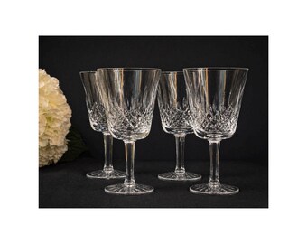 Waterford Lismore Crystal Goblets Set of 4 – 7” Irish Cut Wine Glasses Ireland
