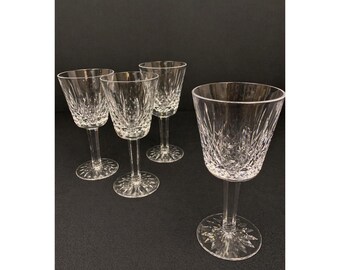 Juego de 4 copas de cristal Waterford Lismore – Copas de vino irlandesas talladas de 15 cm (6 pulgadas) Irlanda