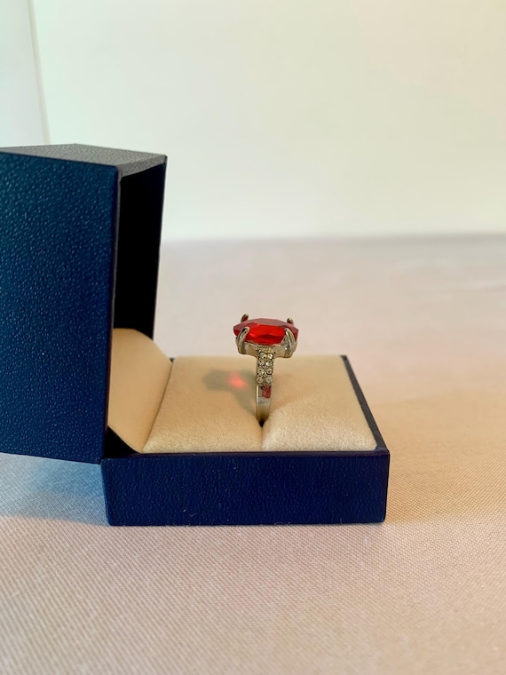 Sterling Silver Lab-Created Ruby Ring – Size 6, O… - image 4