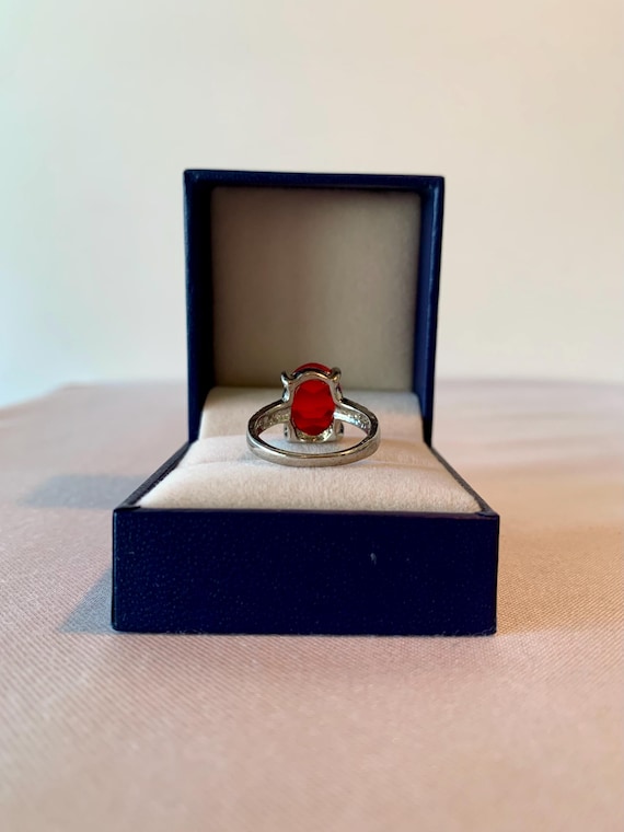 Sterling Silver Lab-Created Ruby Ring – Size 6, O… - image 6