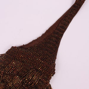 Vintage 1910's Victorian Chocolate Crochet Handbag 10's Brown Beaded Purse image 3