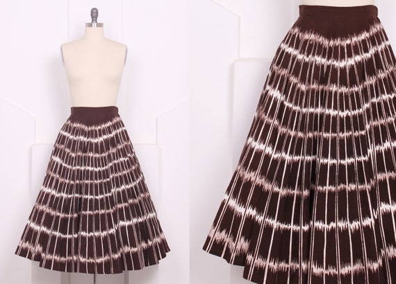 Vintage 1950's Geometric Print Novelty Circle Skir