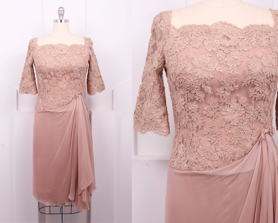 taupe cocktail dress