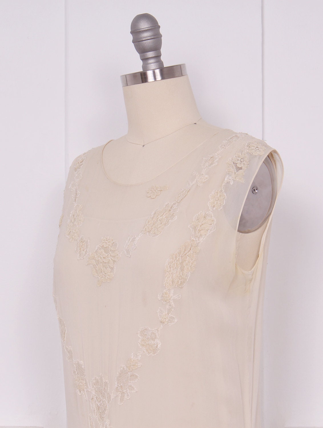 Vintage 1920's Cream Silk Georgette Flapper Wedding Dress - Etsy