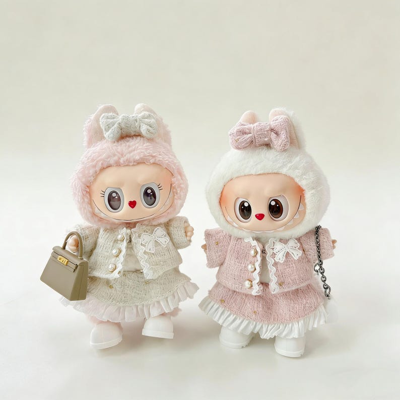 17cm Doll‘s Clothes,Chanel-style ensemble,Elegance, Fits LABUBU version1 2 3 Size,Fashion Classics, Comfort image 3