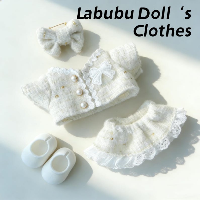 17cm Doll‘s Clothes,Chanel-style ensemble,Elegance, Fits LABUBU version1 2 3 Size,Fashion Classics, Comfort image 1