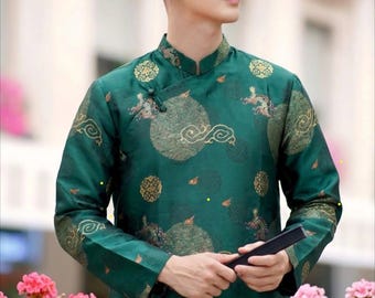 Dad and Son Matching Ao Dai - Vietnamese Lo ng Dress for Men and Boys
