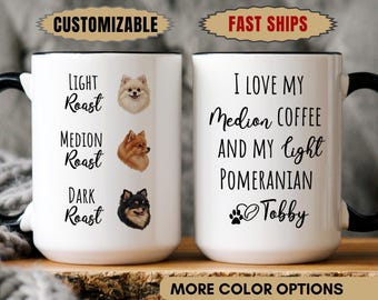 Personalized Pomeranian Photo Mug, Custom Pet Face Cup, Dog Mom Dad Memorial Gift, Coffee and Dog Lover Present