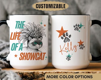 Custom The Life Of A Showcat Mug, Custom Cat Coffee Cup, Funny Retro Kitty Gift, TS Fan Merch, Pet Lover Ceramic Mug For Her