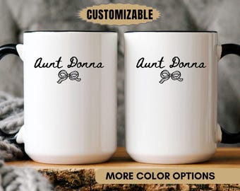 Personalized Aunt Mug, Promoted To Aunty Gift, Custom Name Coffee Cup, Baby Announcement For Auntie, Pregnancy Reveal Sister Present