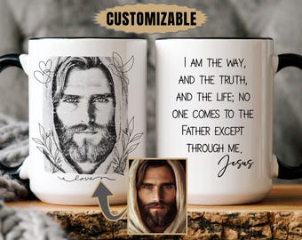 Personalized Christian Mug, Jesus Coffee Cup With Bible Verse, Religious Gift For Men Or Women, Scripture Mug, Faith Gift, Custom Name Cup