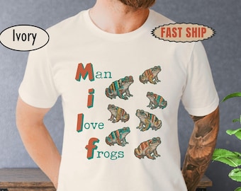 Man I Love Frogs Shirt Vintage Frog Meme T-Shirt Funny Amphibian Lover Gift Retro Nature Aesthetic Comfort Colors Style Graphic Unisex Tee