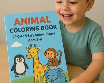 Animal Coloring Book for Kids: 20 Printable Pages (Digital Download)