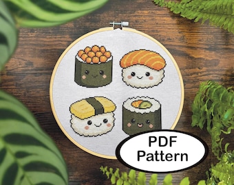 Sushi Cross Stitch PDF Pattern