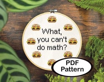 Heated Rivalry Hockey Cross Stitch Pattern • What, You Can’t Do Math? Ilya Quote (Instant Download PDF Pattern)