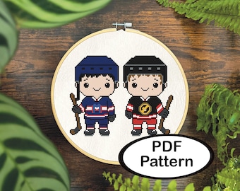 Heated Rivalry Hockey Cross Stitch Pattern • Shane & Ilya (instant Download PDF Pattern)