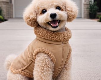Jaqueta de inverno aconchegante para cães em sherpa, colete de lã quente