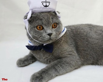 Sailor Costume for Dogs and Cats One Size Dress Up Outfit Lightweight Pet Apparel