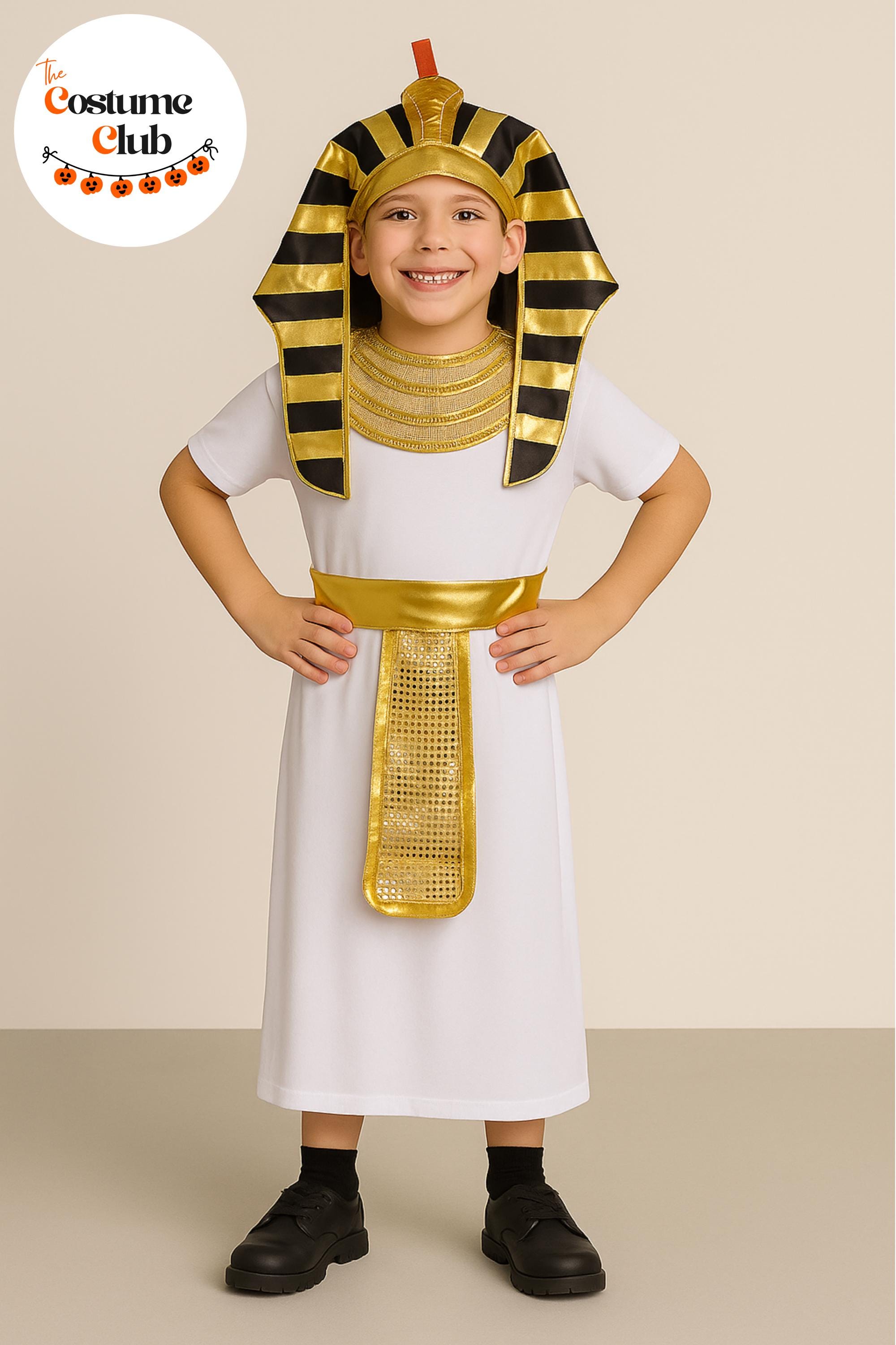 Kids Egyptian Pharaoh Fancy Dress Costume - Child Size Fits Ages 4-12 Years (Cleopatra/Tutankhamun Style)