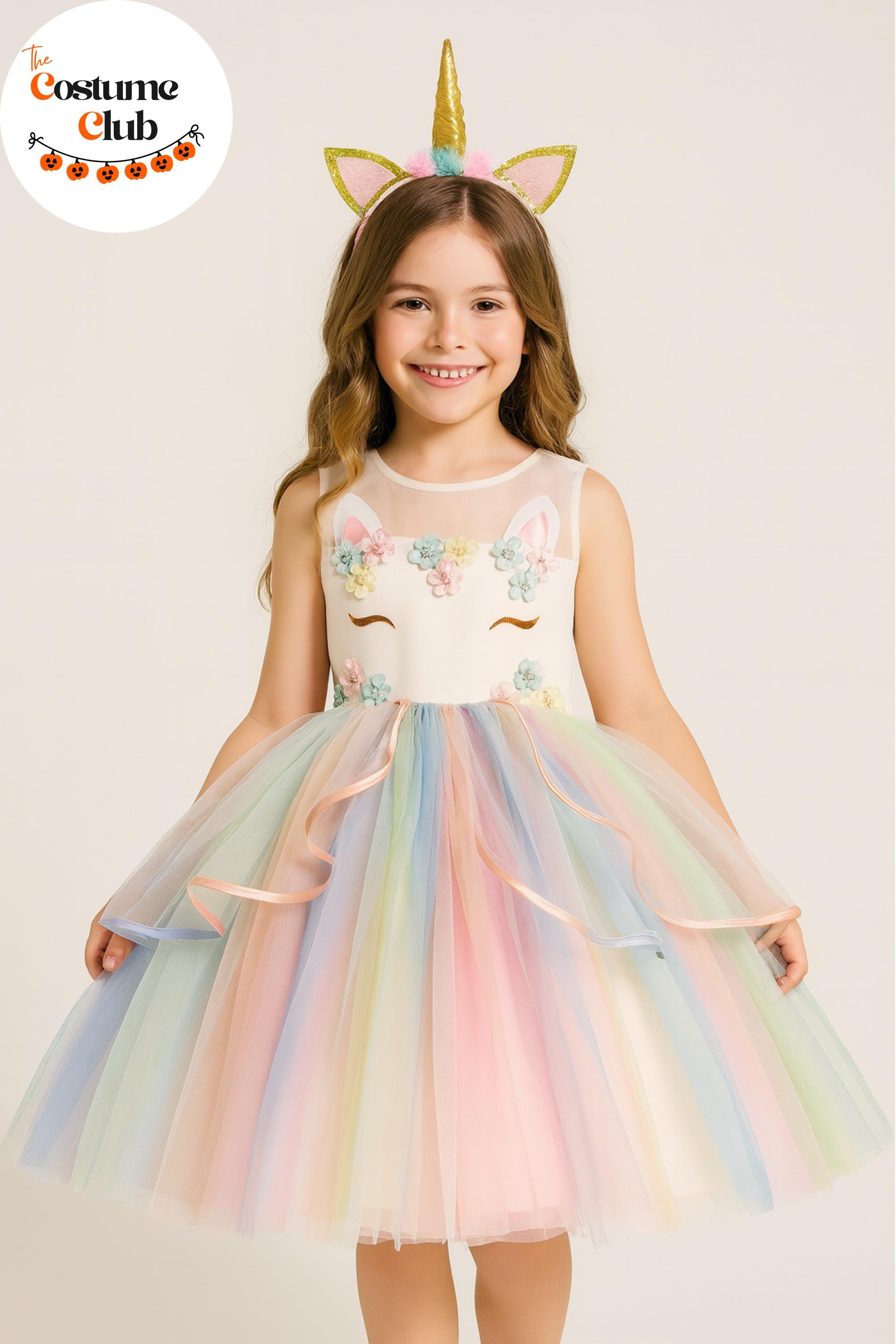 Costume Sirena Unicorno Per Bambina, Gonna In Tulle Con Cerchietto Luminoso LED, 3 Modalità Di Luce, Perfetto Per Carnevale, Compleanni E Feste. Magico E Confortevole.