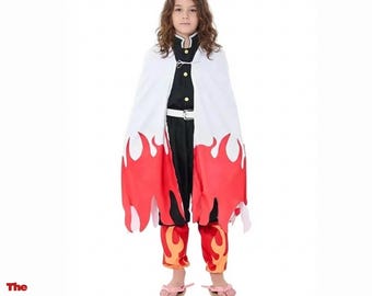 Kids Anime Flame Swordsman Costume for Boys and Girls Kids Anime Outfit Birthday Cosplay