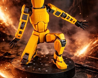 LARGE 3D Printed Articulated Action Figure - Choose your size &  color 12", 18", and 24"! (Price by size) Poseable Dummy 13 Made to order.