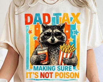 Szop pracz z podatkiem od taty PNG, zabawny projekt żartu retro dla taty, najlepszy prezent na Dzień Ojca w życiu w formacie PNG do pobrania w formacie cyfrowym