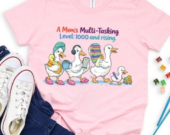 Funny Duck Mom PNG, Busy Mama Chaos Design, Tired Mom Life Graphic, Cute Motherhood Humor Shirt PNG Digital Download