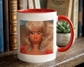 Funny Disgusted Doll Mug, Meme Reaction Coffee Cup, Sarcastic Office Humor Mug, Viral Face Gift, Funny Desk Decor