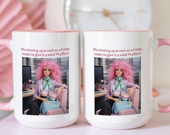 Funny Distressed Doll Mug, Cringe Meme Coffee Cup, Viral Internet Mug, Vintage 90s Doll Face, Sarcastic Office Humor Gift