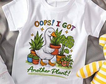 Goose Plant Lover PNG Oops I Got Another Plant, Funny Gardening Meme Design, Vintage Aesthetic Shirt PNG Download