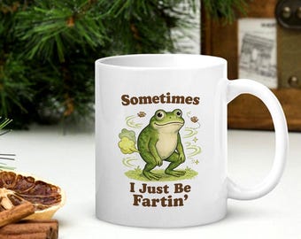 Taza de café con diseño de rana tonta, meme "A veces solo me tiro pedos", regalo divertido para tu mejor amiga, taza con humor sarcástico para adultos, regalo gracioso con forma de rana.