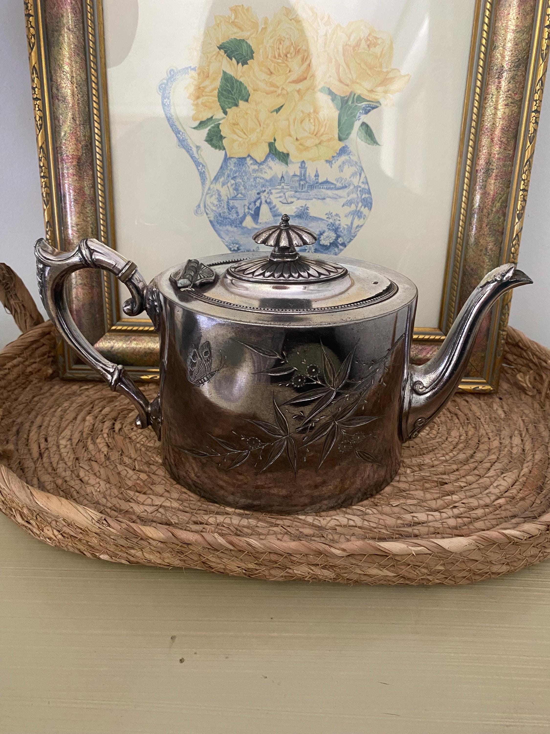 【James Dixon 】 ビクトリアン ティーセット 3点 ティーポット J Dixon Antique US Silver-Plated Teapots, Coffee Pots & Sets for