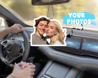 Désodorisant personnalisé pour couple, accessoire photo pour voiture