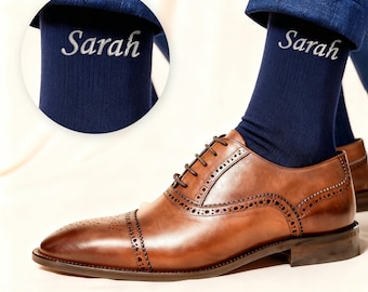 Calcetines personalizados bordados para padrinos de boda, regalo para la fiesta de bodas