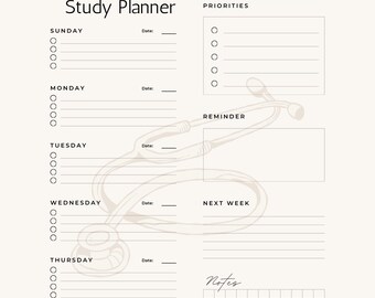 LPT Weekly Study Planner | Licensed Psychiatric Technician Exam Prep Printable