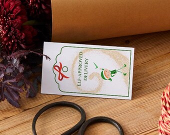 Elf Approved Delivery Gift Tag | Printable Christmas Gift Tags | Funny Holiday Tags | Instant Download PDF | Santa’s Workshop Label