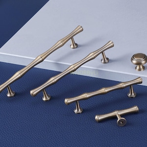 Bamboo Aged Brass Kitchen Cabinet handles ,Decorative Dresser Drawer pulls Knobs ,Unique pulls hardware
