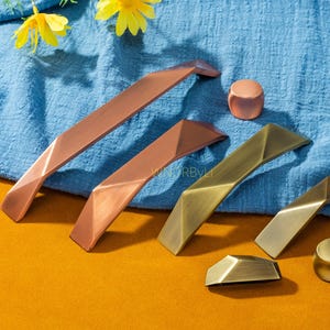 Antique Bronze Cabinet Pulls: Brushed Copper Drawer Handles,Unique Black kitchen Door hardware