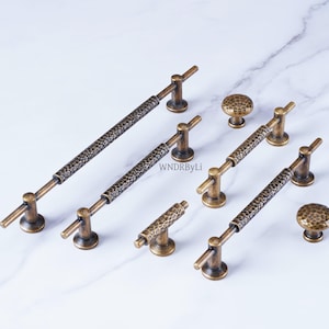 Gehämmertes Messing Schubladengriffe Vintage: Retro Schrankgriffe, Küchentürgriffe Hardware