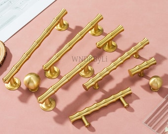 Bamboe messing ladegrepen – goudkleurige kastgrepen, keukendeurknoppen beslag hardware