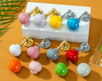 Ceramic Ball Cabinet Knobs: Drop Bail Drawer Pulls ,knobs for kids,Colorful dresser knob