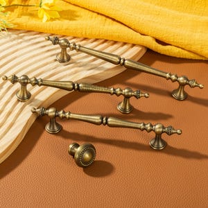 Schrankgriffe aus massivem Messing: Schubladenknöpfe aus antiker Bronze und schwarze Knäufe