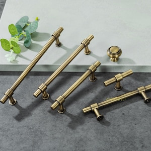 Massief messing ladegrepen: goudkleurige knoppen voor keukenkasten, hardware voor kast garderobekast