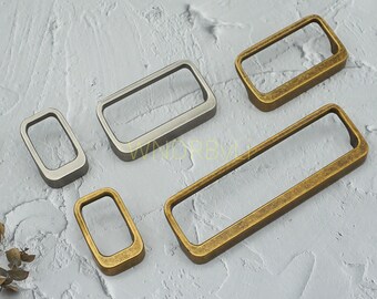 Poignée de meuble en laiton antique : poignée de tiroir carrée en alliage de zinc, matériel de cuisine en argent antique